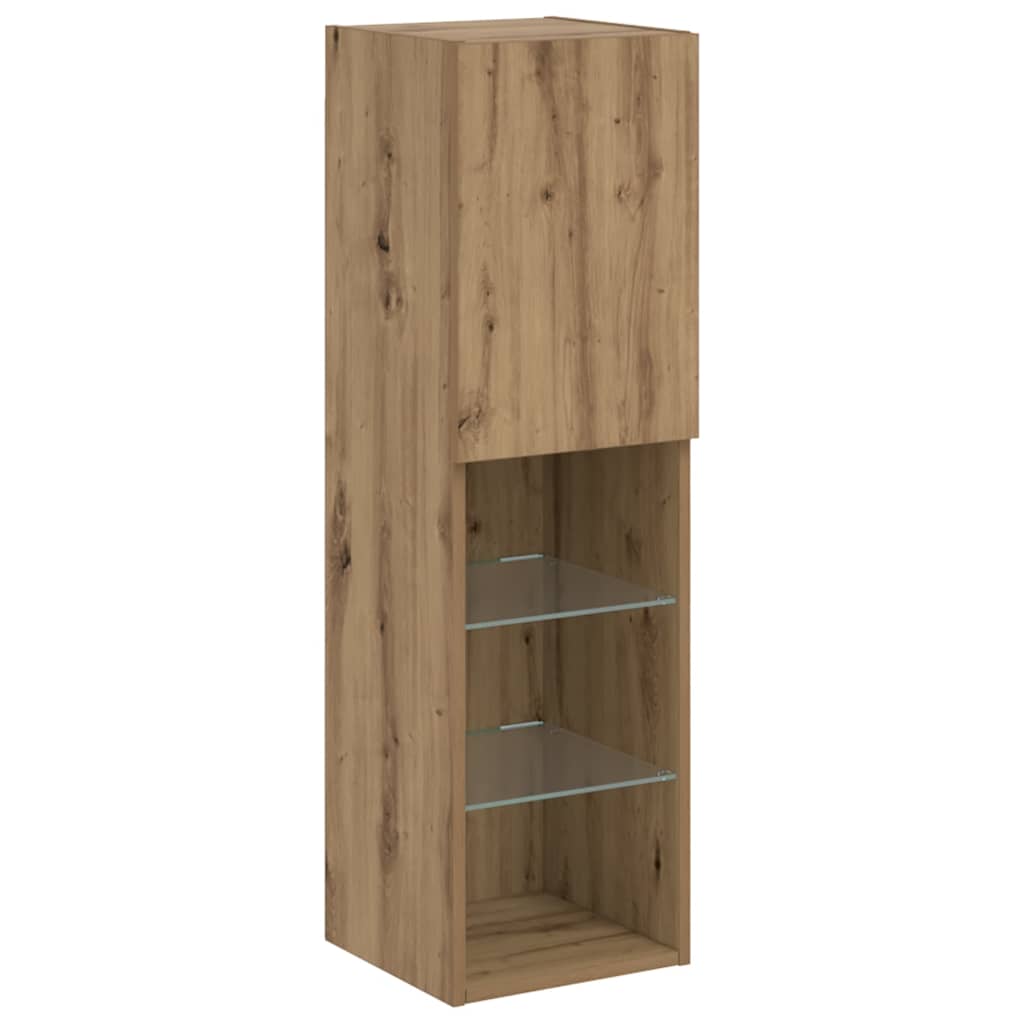 Vidaxl tv-meubel met led-verlichting 30,5x30x102 cm artisanaal eiken