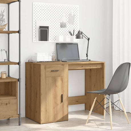 Vidaxl bureau 100x49x75 cm bewerkt hout artisanaal eikenkleur