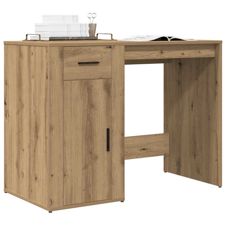 Vidaxl bureau 100x49x75 cm bewerkt hout artisanaal eikenkleur