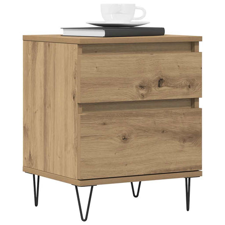 Vidaxl nachtkastje 40x35x50 cm bewerkt hout artisanaal eikenkleur