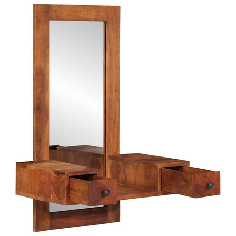 Vidaxx Wandspiegel mit Schubladen 60x33x90 cm massives Akazienholz