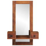 Vidaxx Wandspiegel mit Schubladen 60x33x90 cm massives Akazienholz