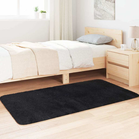 Vidaxl hoogpolig vloerkleed navarra 80x150 cm polyester zwart