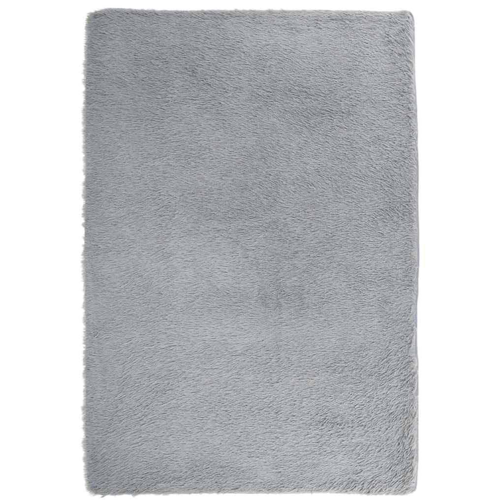 Vidaxl hoogpolig vloerkleed navarra 120x170 cm polyester lichtgrijs