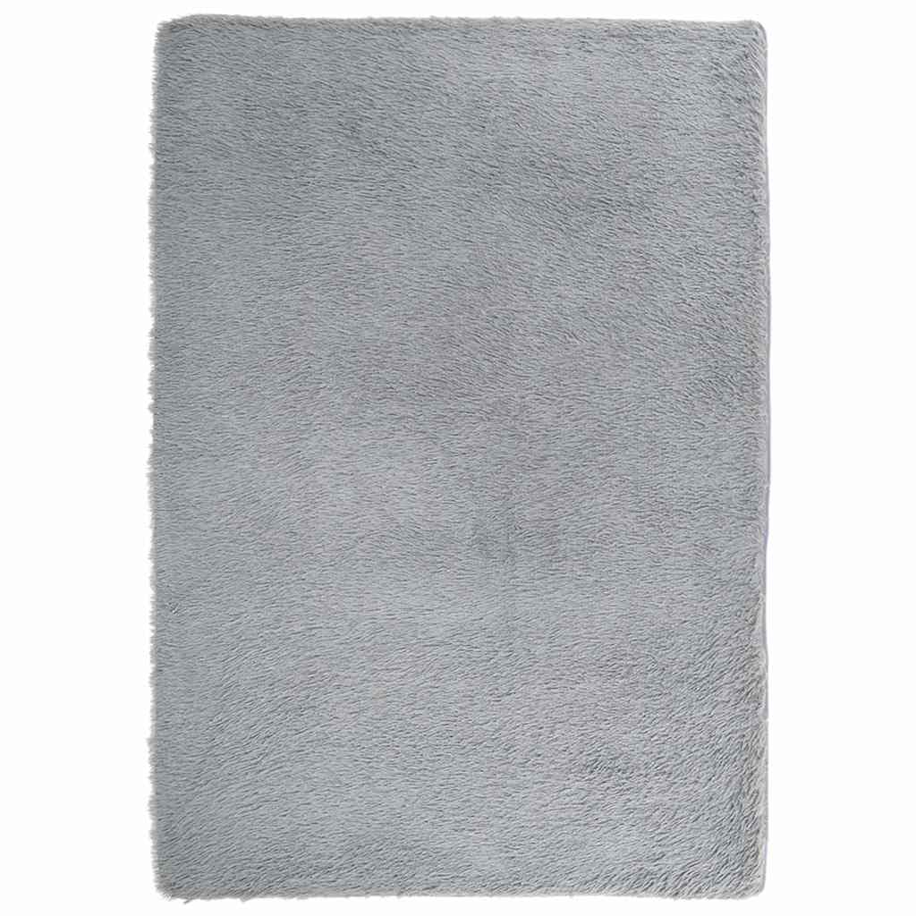 Vidaxl hoogpolig vloerkleed navarra 160x230 cm polyester lichtgrijs