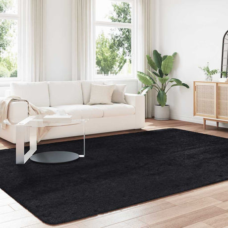 Vidaxl hoogpolig vloerkleed navarra 240x340 cm polyester zwart