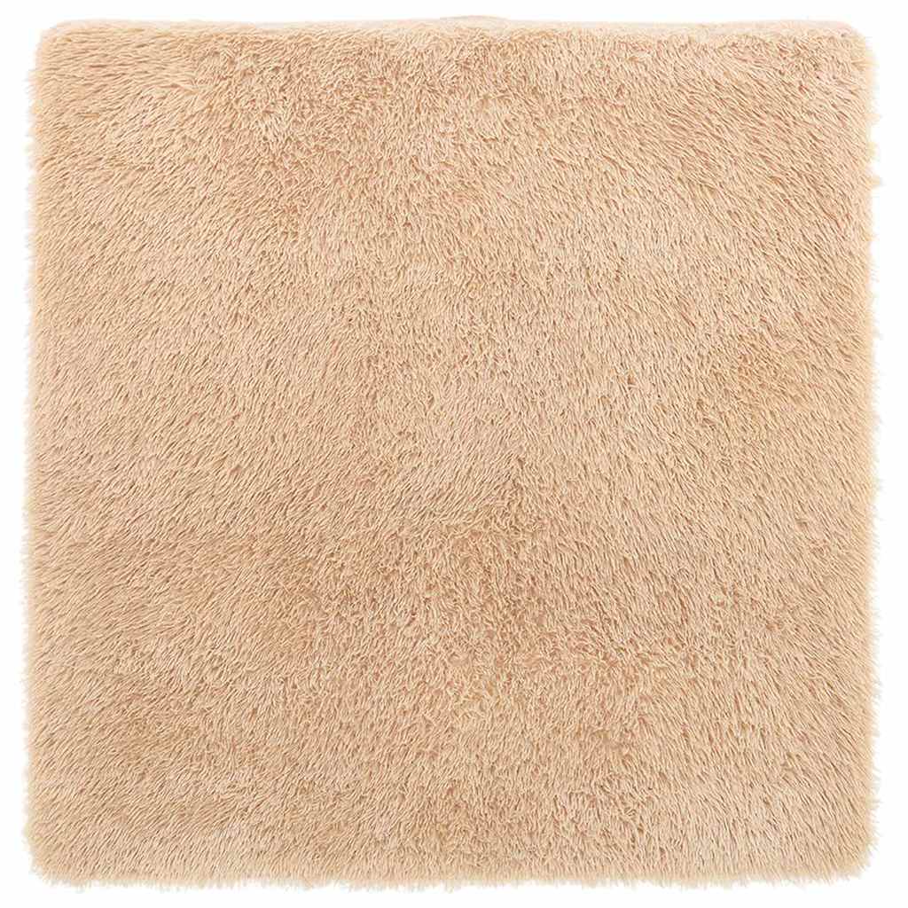 Vidaxl hoogpolig vloerkleed navarra 120x120 cm polyester beige