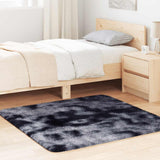 Vidaxl hoogpolig vloerkleed navarra 120x120 cm polyester donkergrijs