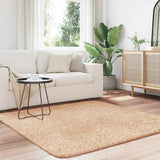 Vidaxl hoogpolig vloerkleed navarra 160x160 cm polyester beige