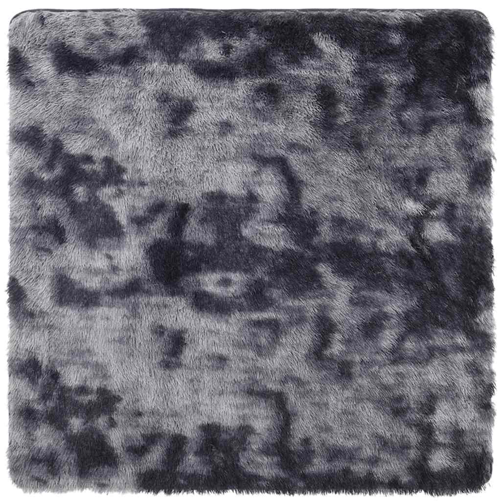 Vidaxl hoogpolig vloerkleed navarra 160x160 cm polyester donkergrijs