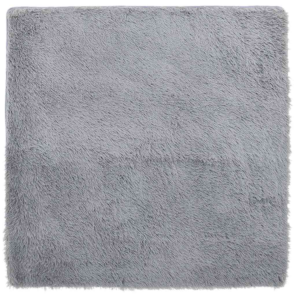 Vidaxl hoogpolig vloerkleed navarra 200x200 cm polyester lichtgrijs