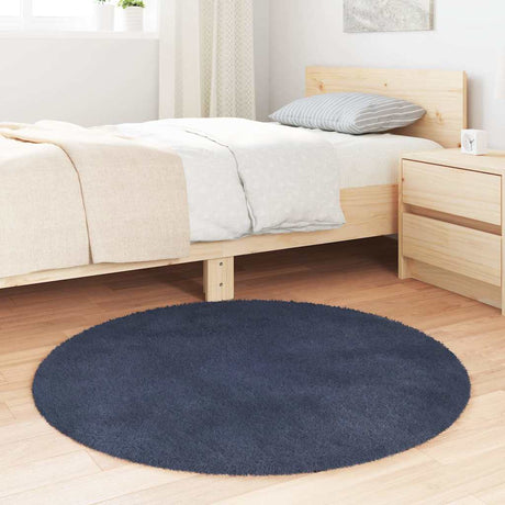 Vidaxl hoogpolig vloerkleed navarra 100x100 cm polyester marineblauw