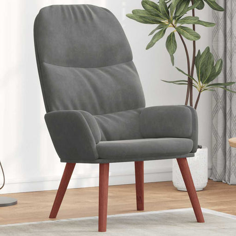 Vidaxl relaxstoel fluweel donkergrijs