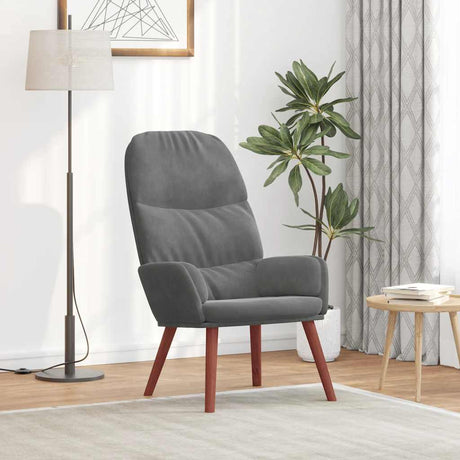Vidaxl relaxstoel fluweel donkergrijs