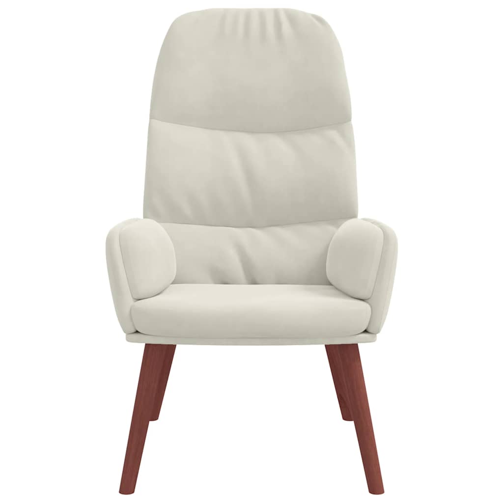 Vidaxl relaxstoel fluweel crèmewit
