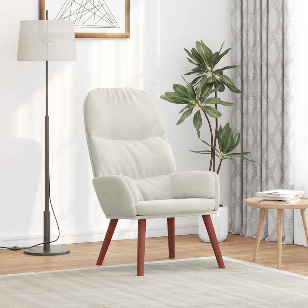 Vidaxl relaxstoel fluweel crèmewit