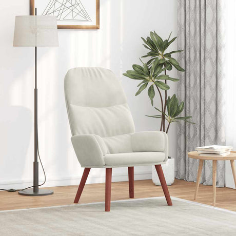 Vidaxl relaxstoel fluweel crèmewit