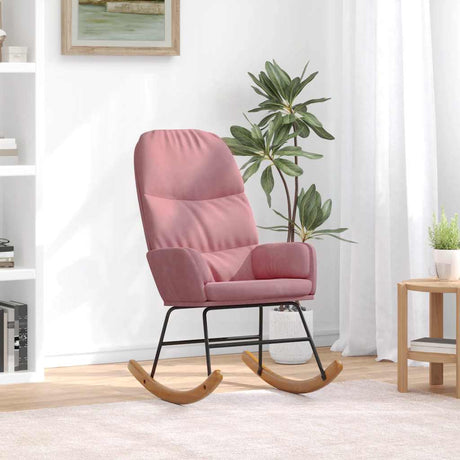 Vidaxl schommelstoel fluweel roze