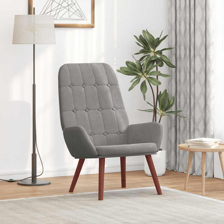 Vidaxl relaxstoel fluweel lichtgrijs