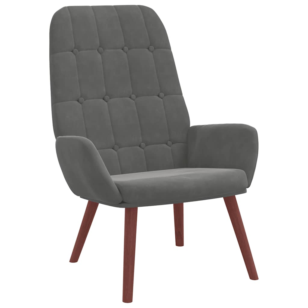 Vidaxl relaxstoel fluweel donkergrijs