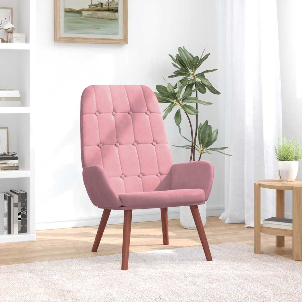 Vidaxl relaxstoel fluweel roze