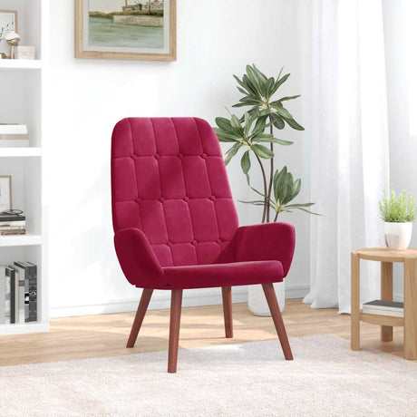 Vidaxl relaxstoel fluweel wijnrood