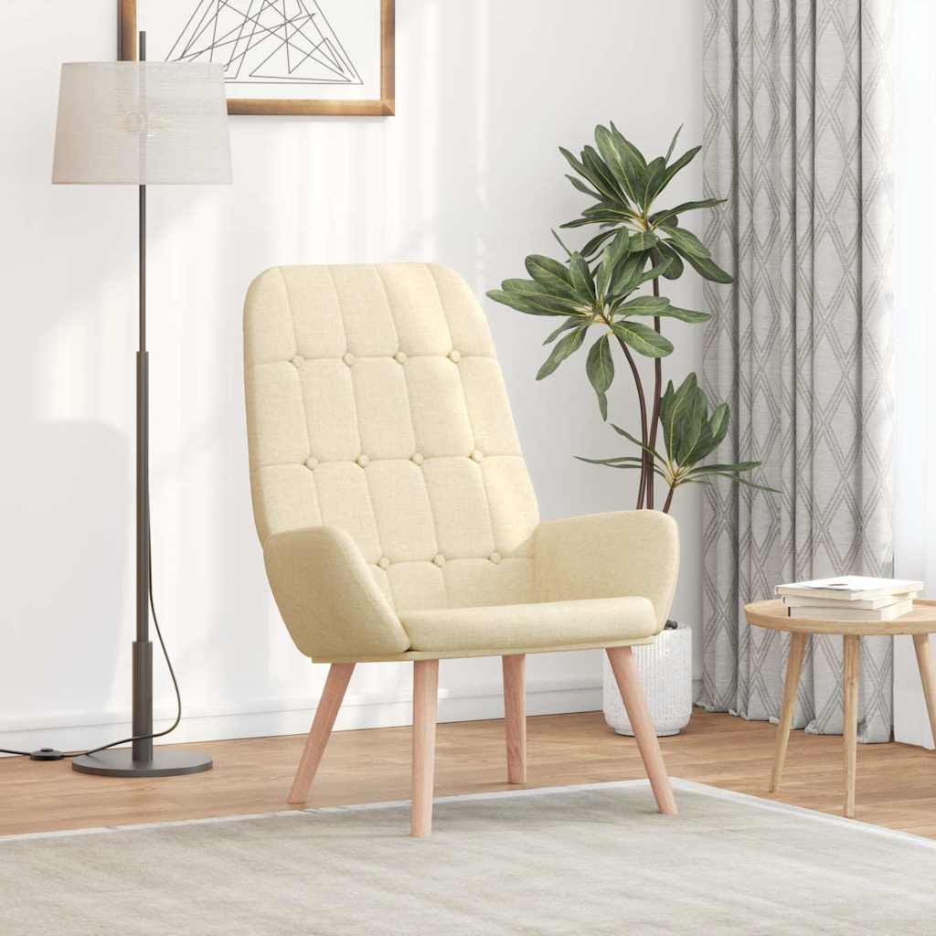 Vidaxl relaxstoel stof crèmekleurig
