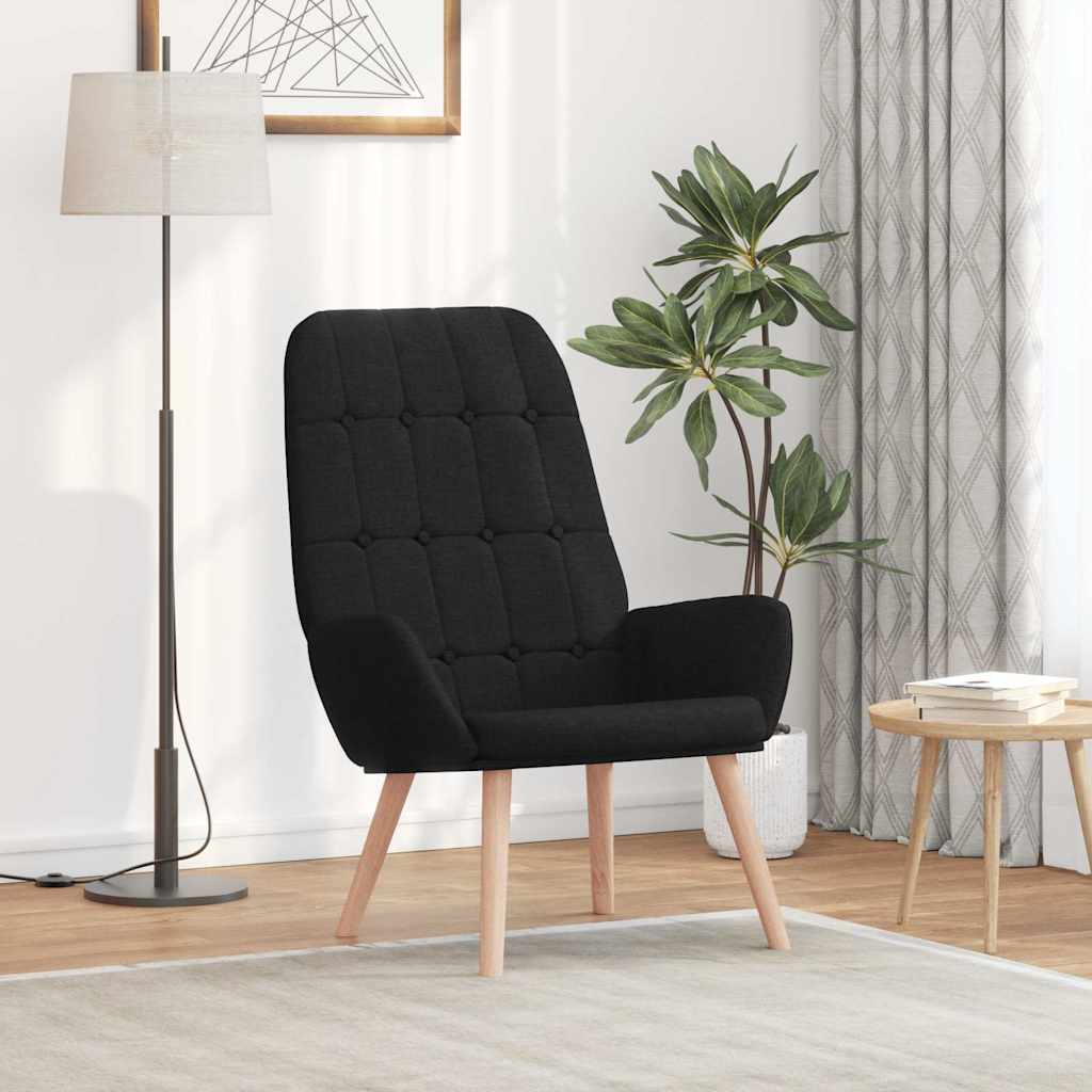 Vidaxl relaxstoel stof zwart