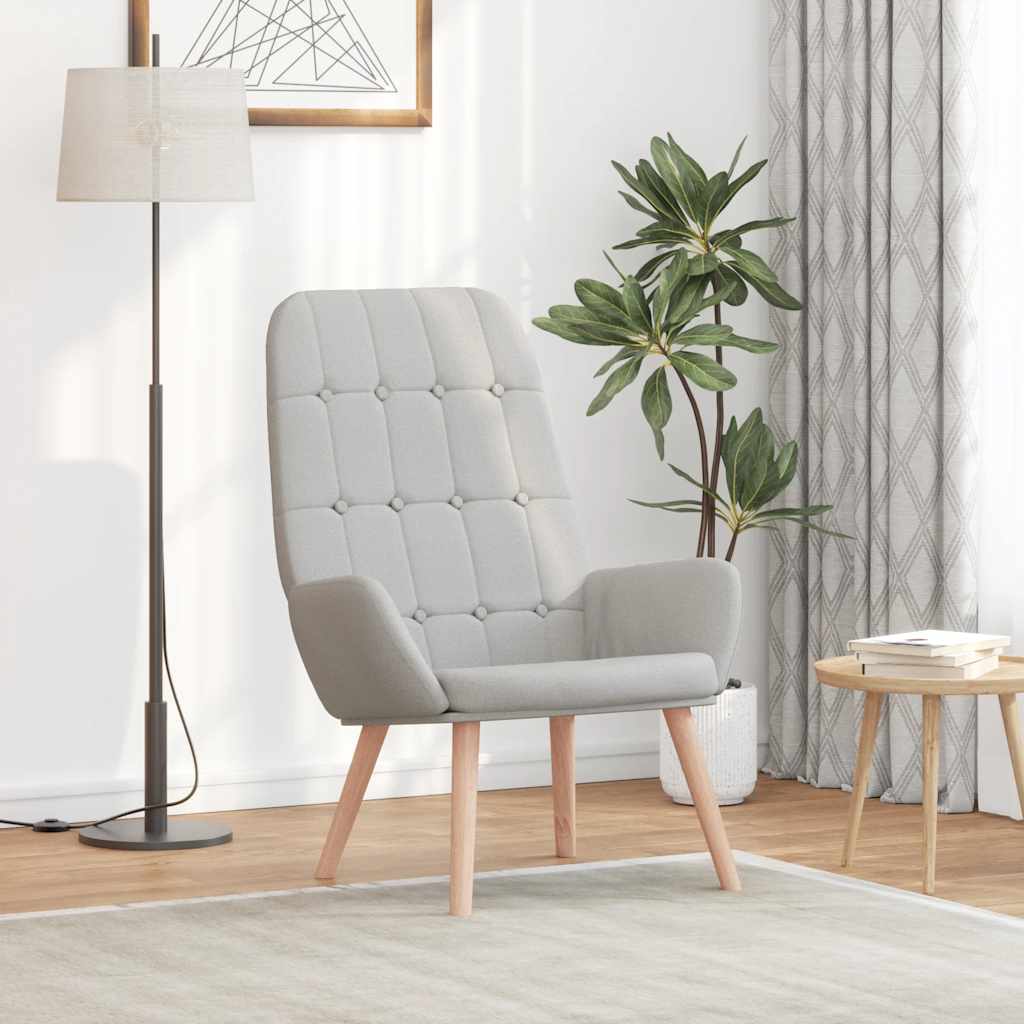 Vidaxl relaxstoel stof wolk grijs