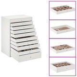 Vidaxl sieradendoos 10-laags met horlogehouders wit 29x20,5x40,5 cm