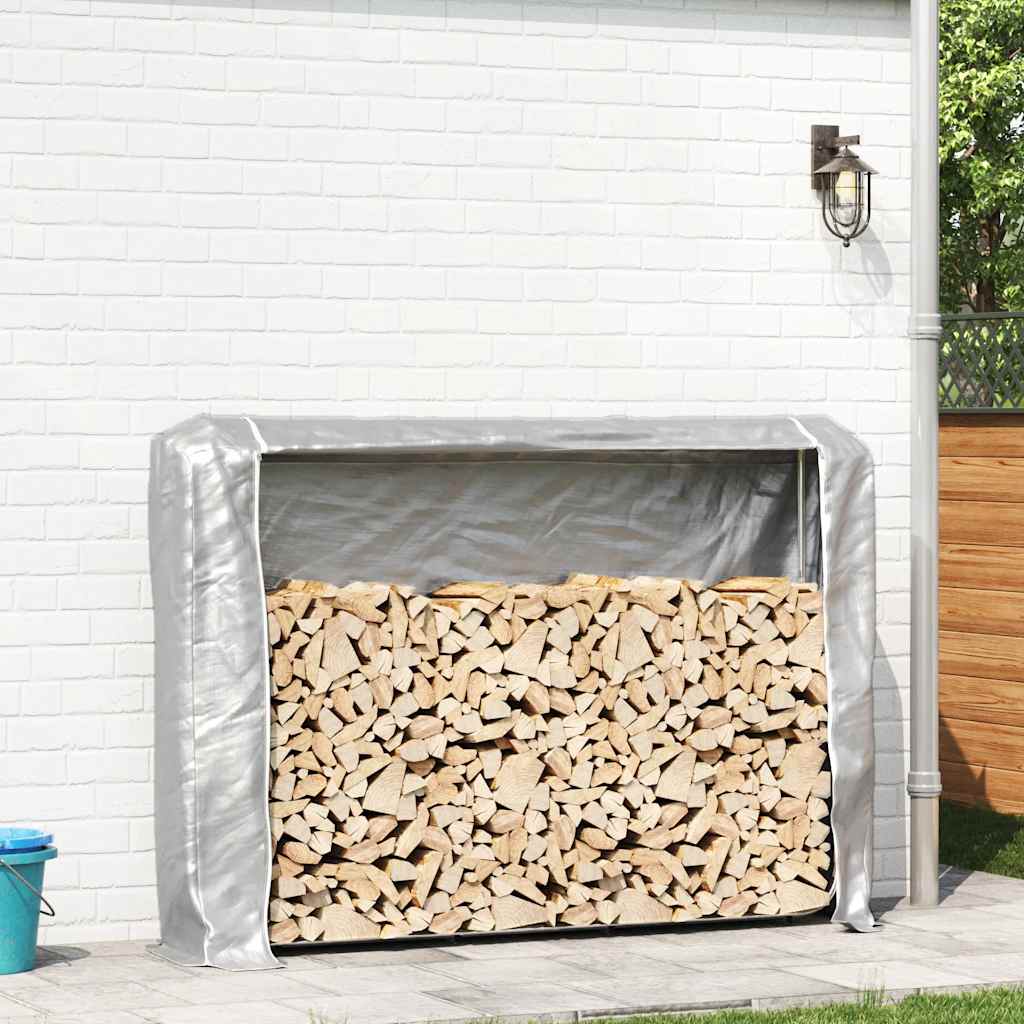 Vidaxx Kaminholzregal mit Regenschutz 200x25x150 cm verzinkter Stahl