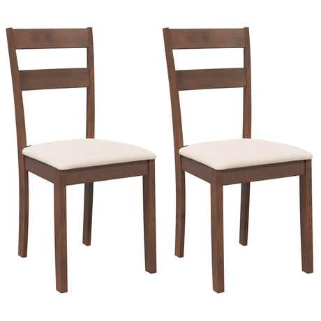 Vidaxl eetkamerstoelen met kussens 2 st massief hout rubber bruin