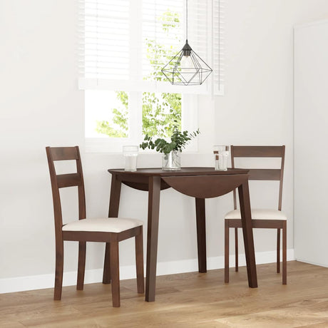 Vidaxl eetkamerstoelen met kussens 2 st massief hout rubber bruin