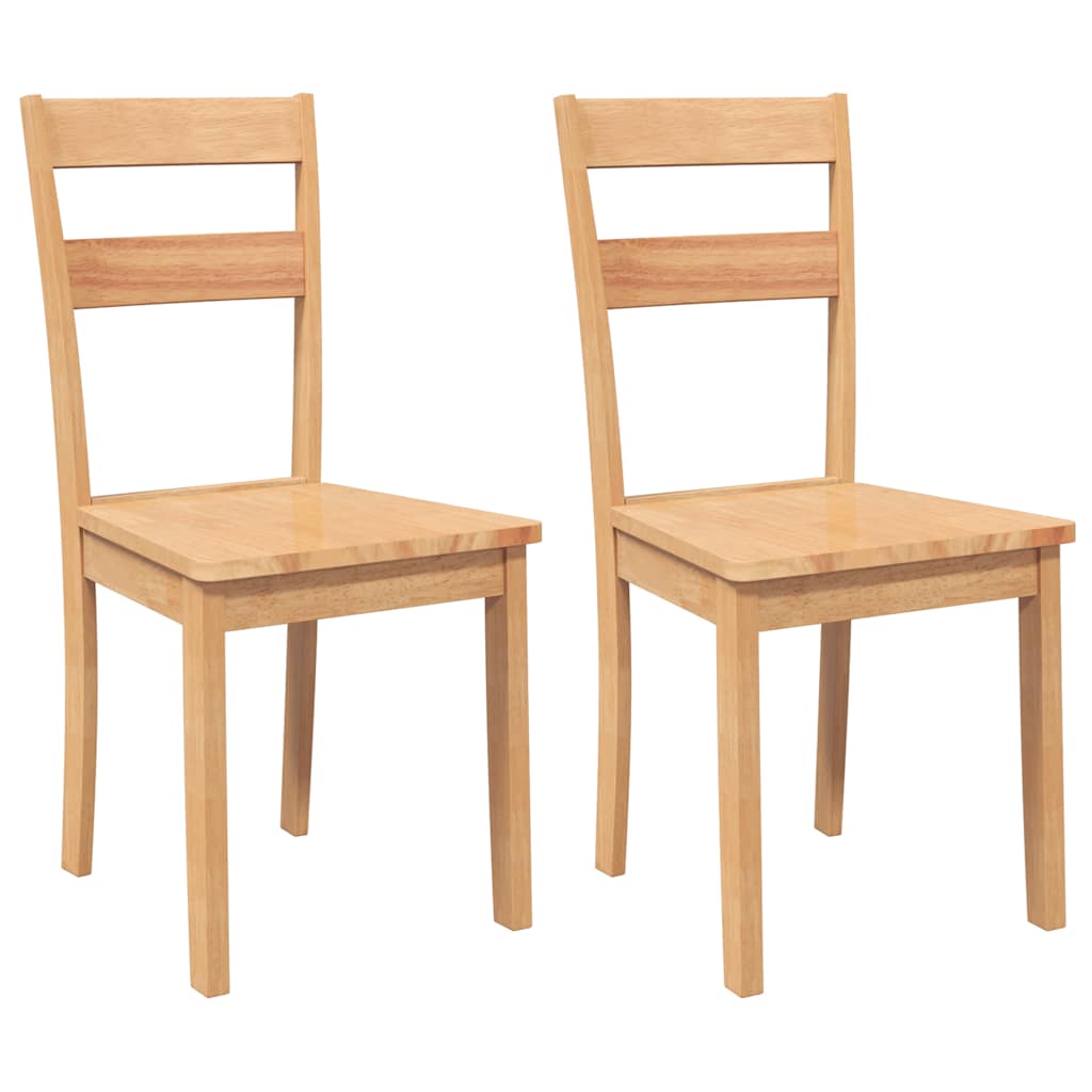 Vidaxl eetkamerstoelen 2 st massief hout naturel rubber
