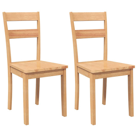Vidaxl eetkamerstoelen 2 st massief hout naturel rubber