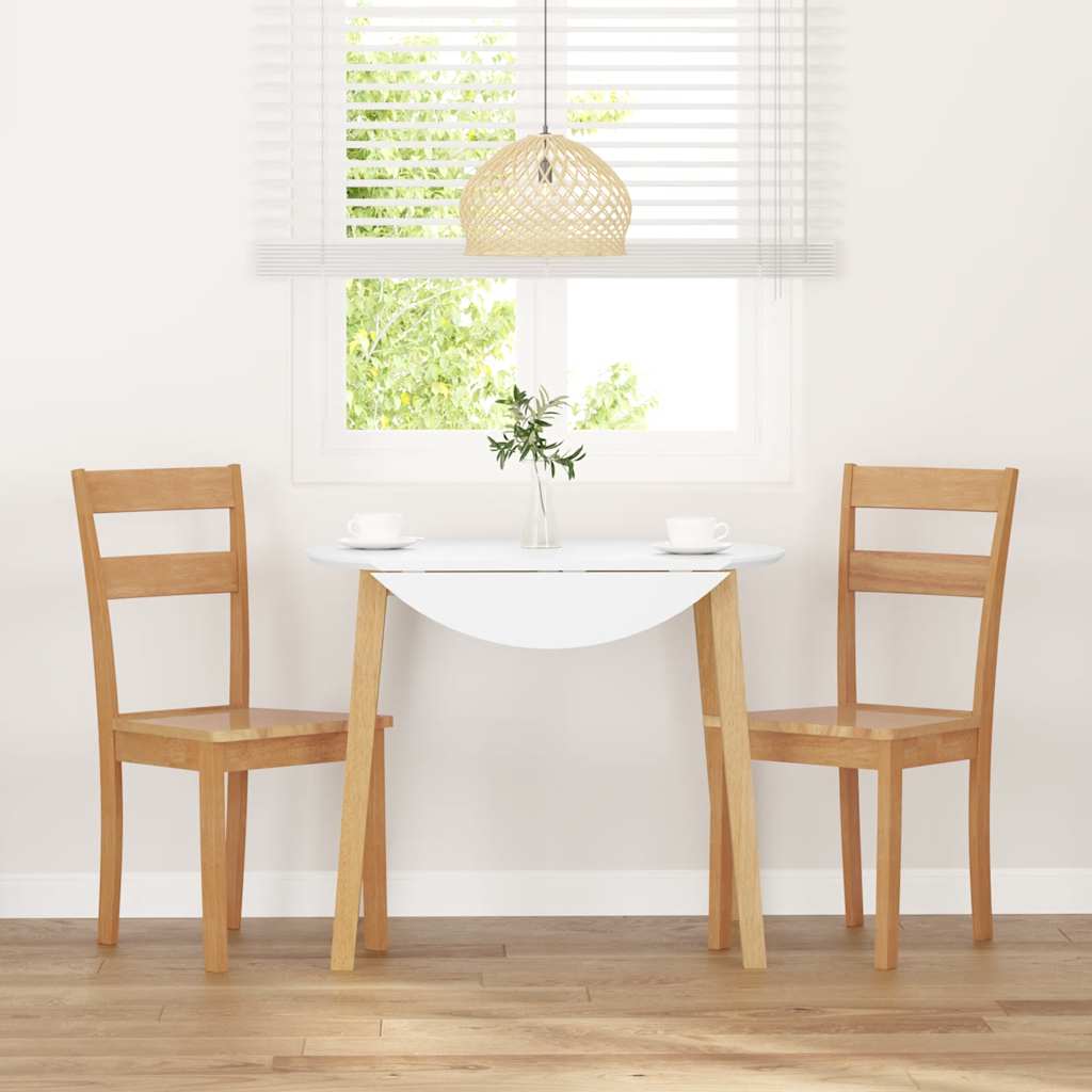 Vidaxl eetkamerstoelen 2 st massief hout naturel rubber