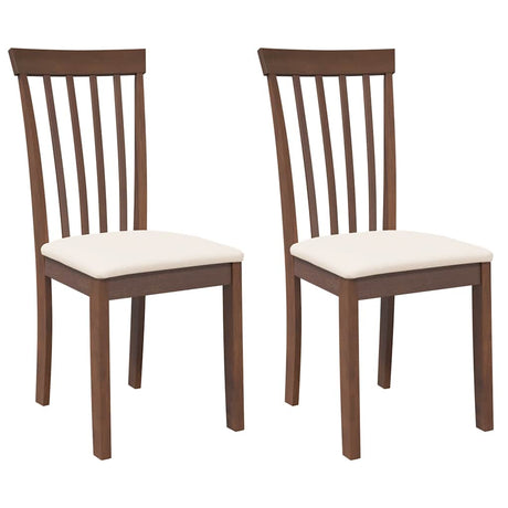 Vidaxl eetkamerstoelen met kussens 2 st massief hout rubber bruin
