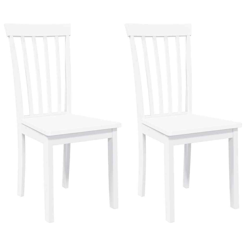 Vidaxl eetkamerstoelen 2 st massief hout rubber wit