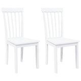 Vidaxl eetkamerstoelen 2 st massief hout rubber wit