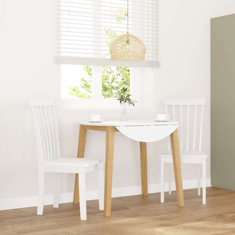 Vidaxl eetkamerstoelen 2 st massief hout rubber wit