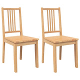 Vidaxl eetkamerstoelen 2 st massief hout naturel rubber