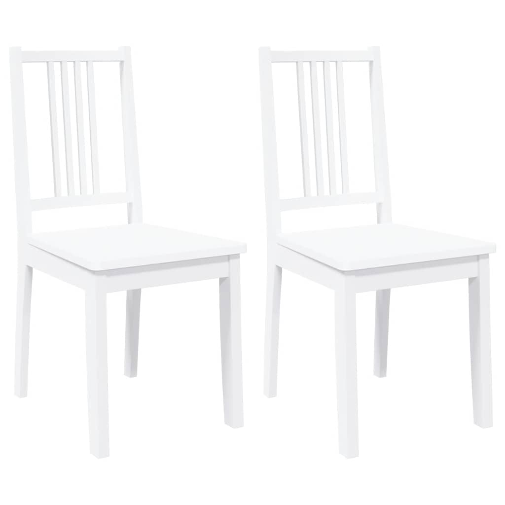 Vidaxl eetkamerstoelen 2 st massief hout rubber wit