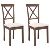Vidaxl eetkamerstoelen met kussens 2 st massief hout rubber bruin