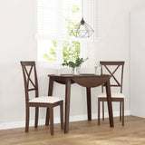 Vidaxl eetkamerstoelen met kussens 2 st massief hout rubber bruin