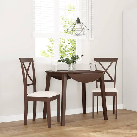 Vidaxl eetkamerstoelen met kussens 2 st massief hout rubber bruin