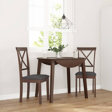 Vidaxl eetkamerstoelen met kussens 2 st massief hout rubber bruin