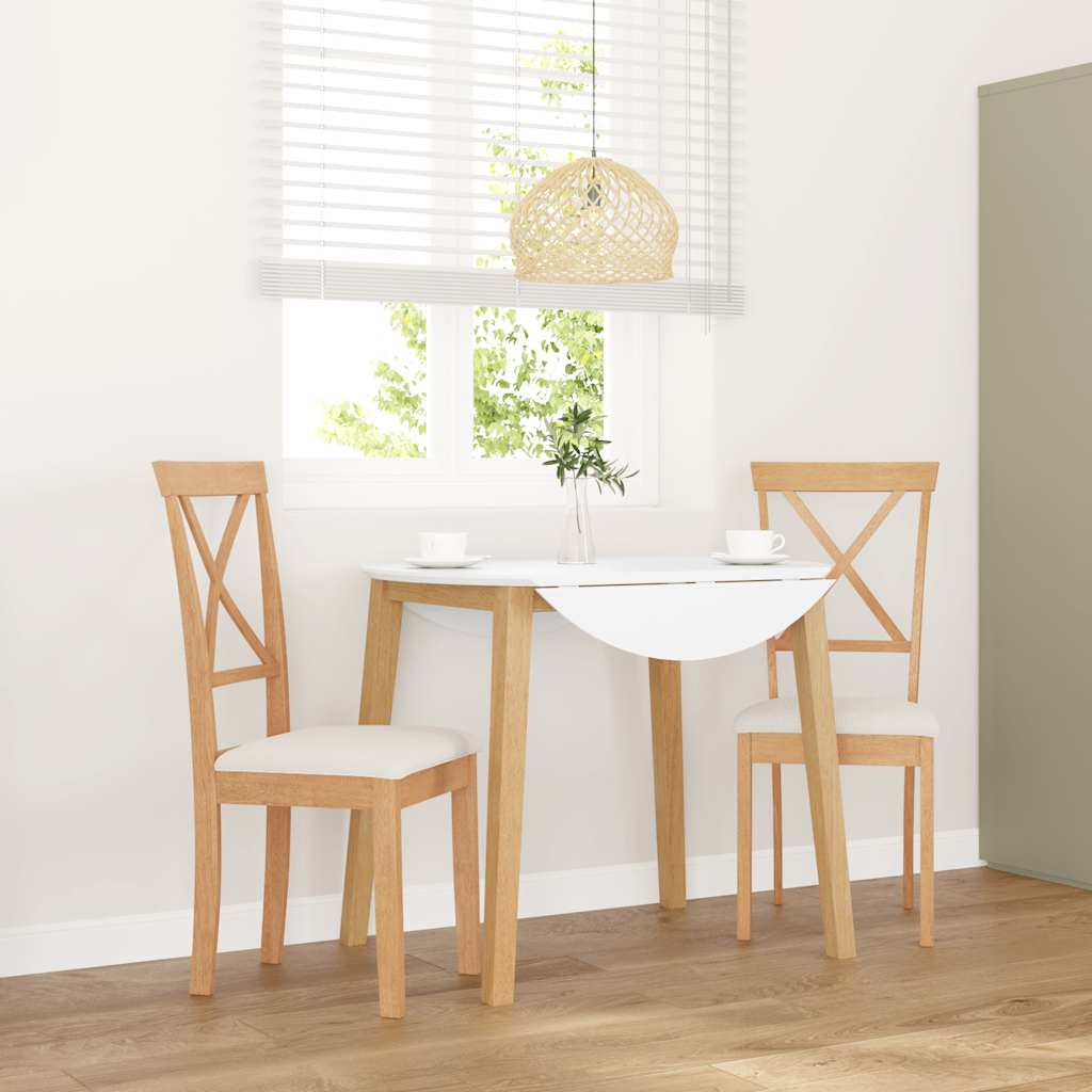 Vidaxl eetkamerstoelen met kussens 2 st massief hout rubber