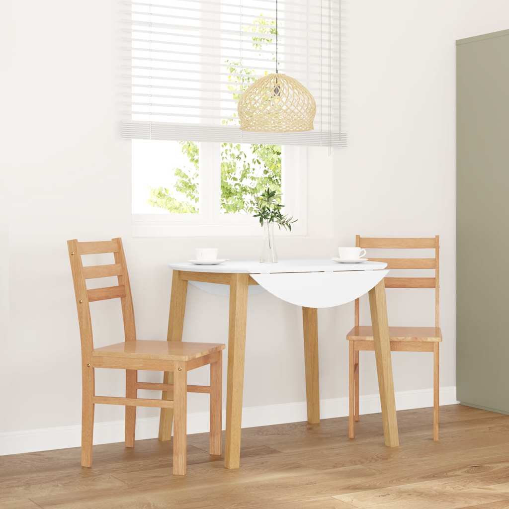 Vidaxl eetkamerstoelen 2 st massief hout rubber