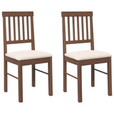 Vidaxl eetkamerstoelen met kussens 2 st massief hout rubber bruin