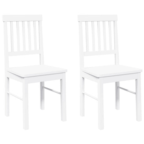 Vidaxl eetkamerstoelen 2 st massief hout rubber wit